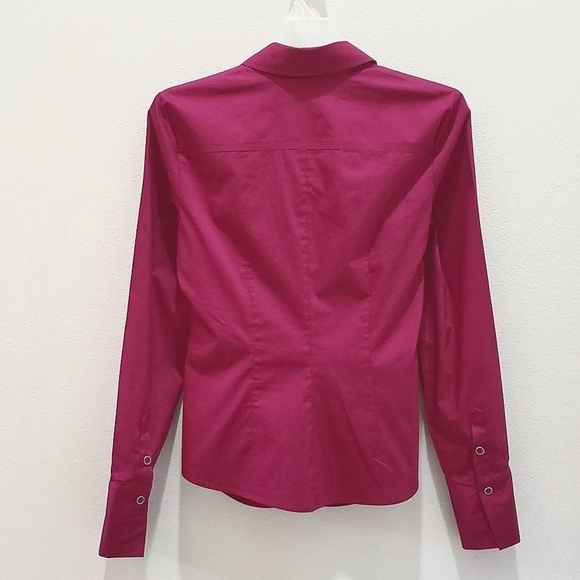 NEW YORK & COMPANY STRETCH BLOUSE, Sz S, RED BURGUNDY, NEW - Picture 5 of 10
